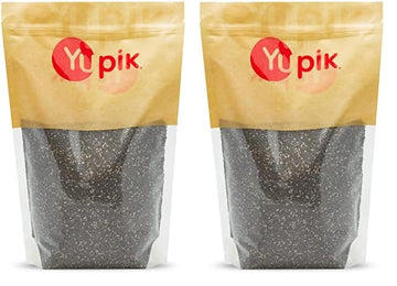 Yupik Chia Seeds, Natural Black, 2.2 lb, Whole Raw Superfood, Neutral Flavor, Quick Gel, Sprouts Easily, Versatile Seed, Conveni