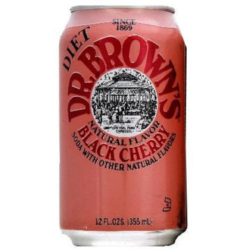 Dr. Browns Diet Black Cherry Soda 24 Cans (Pack Of 4)