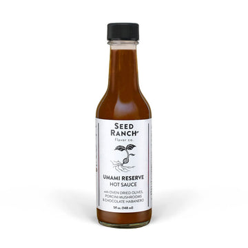 Seed Ranch Umami Reserve Hot Sauce - Spicy Flavor with Oven Dried Olives & Porcini Mushrooms - 5 Fl Oz - Vegan, Non-GMO, Gluten-Free