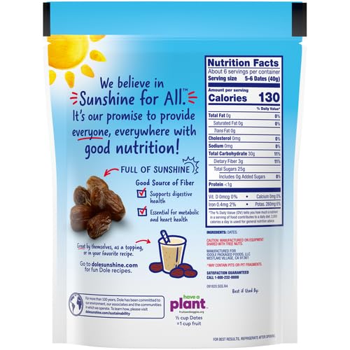 Dole California Whole Pitted Dates (Pack Of 2)