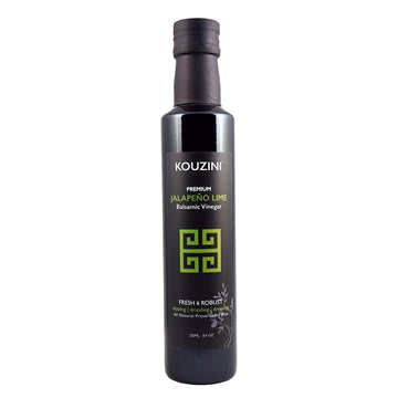 Kouzini Ultra Premium Jalapeno Lime Balsamic Vinegar, Aged Balsamic Vinegars From Modena, Italy, Premium, Smooth & Full-Bodied Flavor, 250Ml Bottle