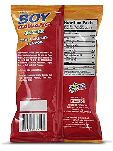 Boy Bawang Cornick Chili Cheese Flavor Snacks (6 Pack, 21.24oz)