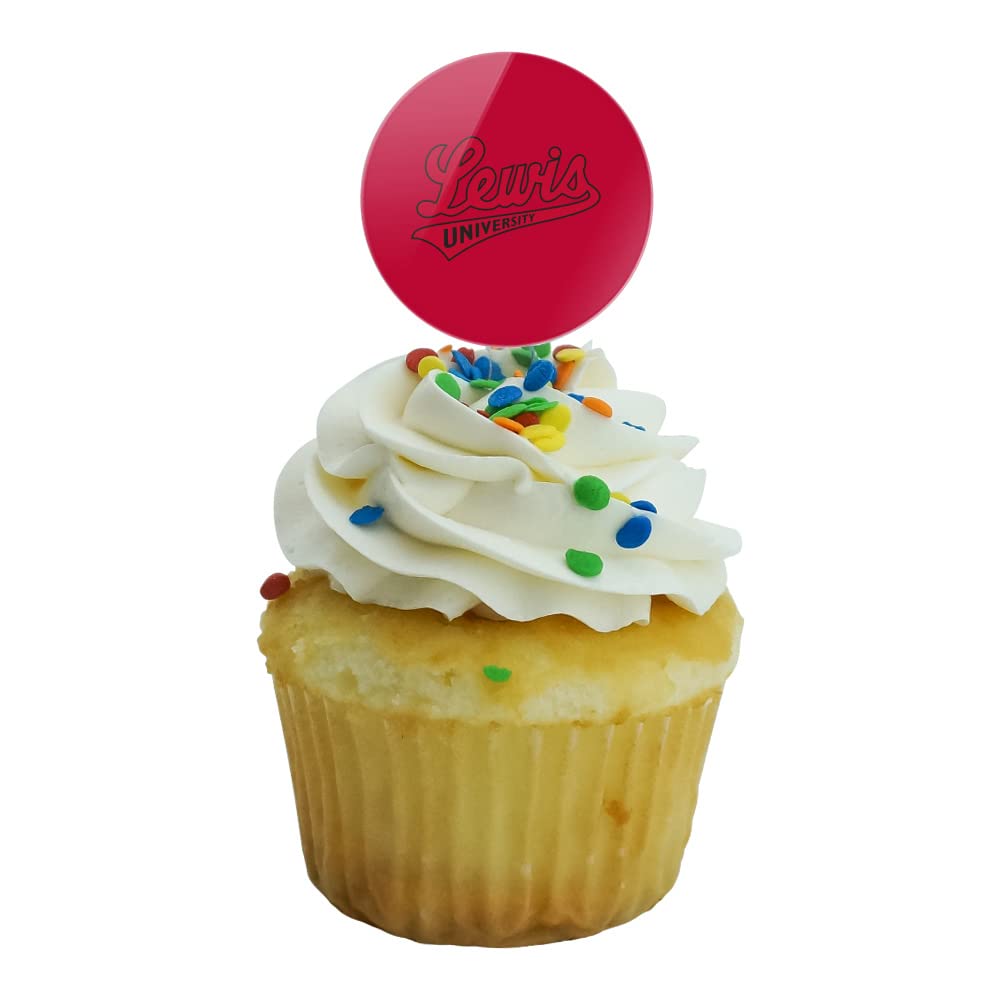 Lewis University Primary Logo Cupcake Picks Toppers Decoration Set Of 6