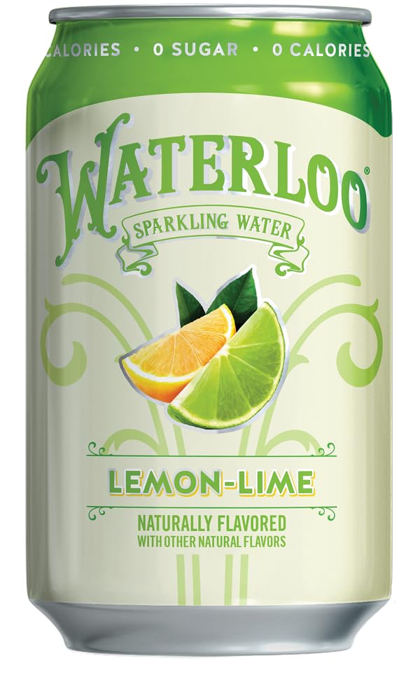 Waterloo Sparkling Water, Lemon-Lime Naturally Flavored, 12 Fl Oz Cans, Pack Of 12  Zero Calories  Zero Sugar Or Artificial Swee