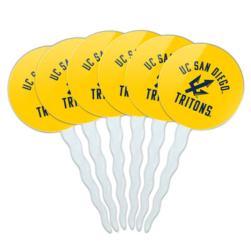 GRAPHICS & MORE Cupcake Picks Set of 6 - UC San Diego Tritons - Multi Color - One Size