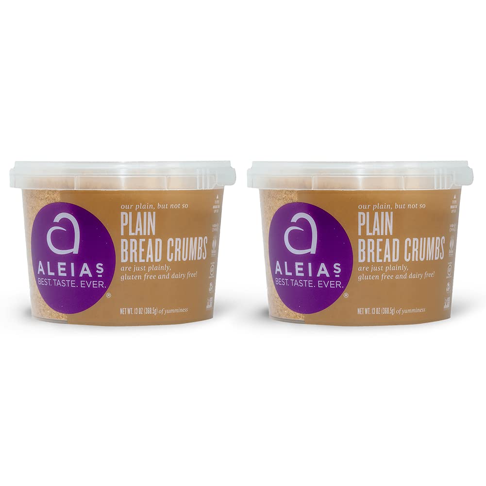 Aleia’S Best. Taste. Ever. Plain Bread Crumbs - 13 Oz - 2 Pack - Authentic Taste, Breading For Gluten Free Recipes, Certified Gluten Free, Non-Gmo, Dairy Free, Low Sodium, Kosher