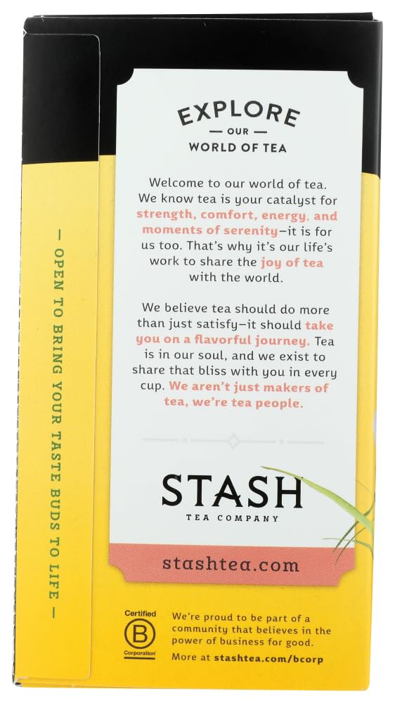Stash Lemon Ginger Herbal Tea, Caffeine Free, 20 Bags, 1.1 oz, Plastic, 2-Pack