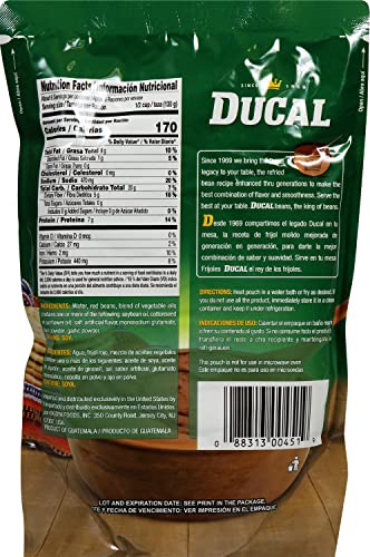 Ducal Refried Red Beans Pouch 28 Oz Pack Of 12 - Microwaveable Goya Instant Red Refried Beans Vegetarian Doy Pack - Gluten Free