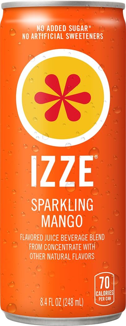 IZZE Sparkling Juice, 4 Flavor Dawn Variety Pack (Mango, Clementine, Strawberry, Pomegranate), 8.4 Fl Oz Can (Pack of 24)