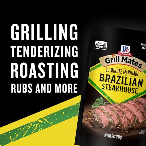 McCormick Grill Mates Marinade, Brazilian Steakhouse, 30 Minute Liquid Marinade, Single Use Pouch, No Waste, Exciting Brazilian-