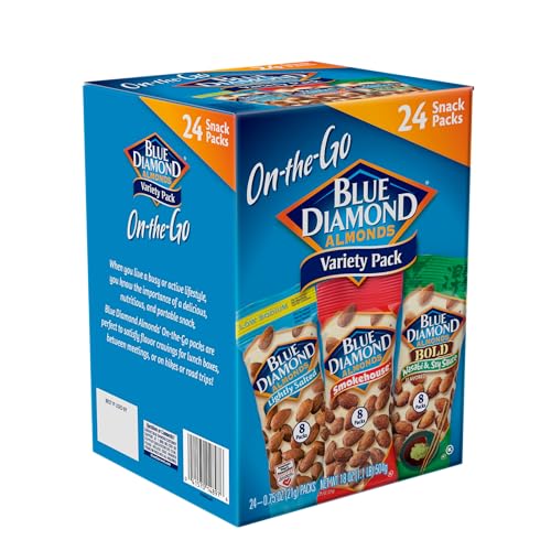 Blue Diamond Almonds Snack Nut Variety Pack for Kids, Office, School, On-the-go, 0.75 oz Gluten Free Individual Packs, Wasabi &