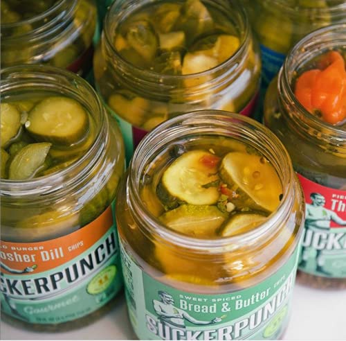 SuckerPunch Fiery Arbol Garlic Dill Pickle Spears 24 Ounce, 2-Pack