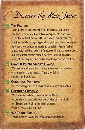 The Mate Factor Organic Yerba Mate Dark Roast - 20 Tea Bags