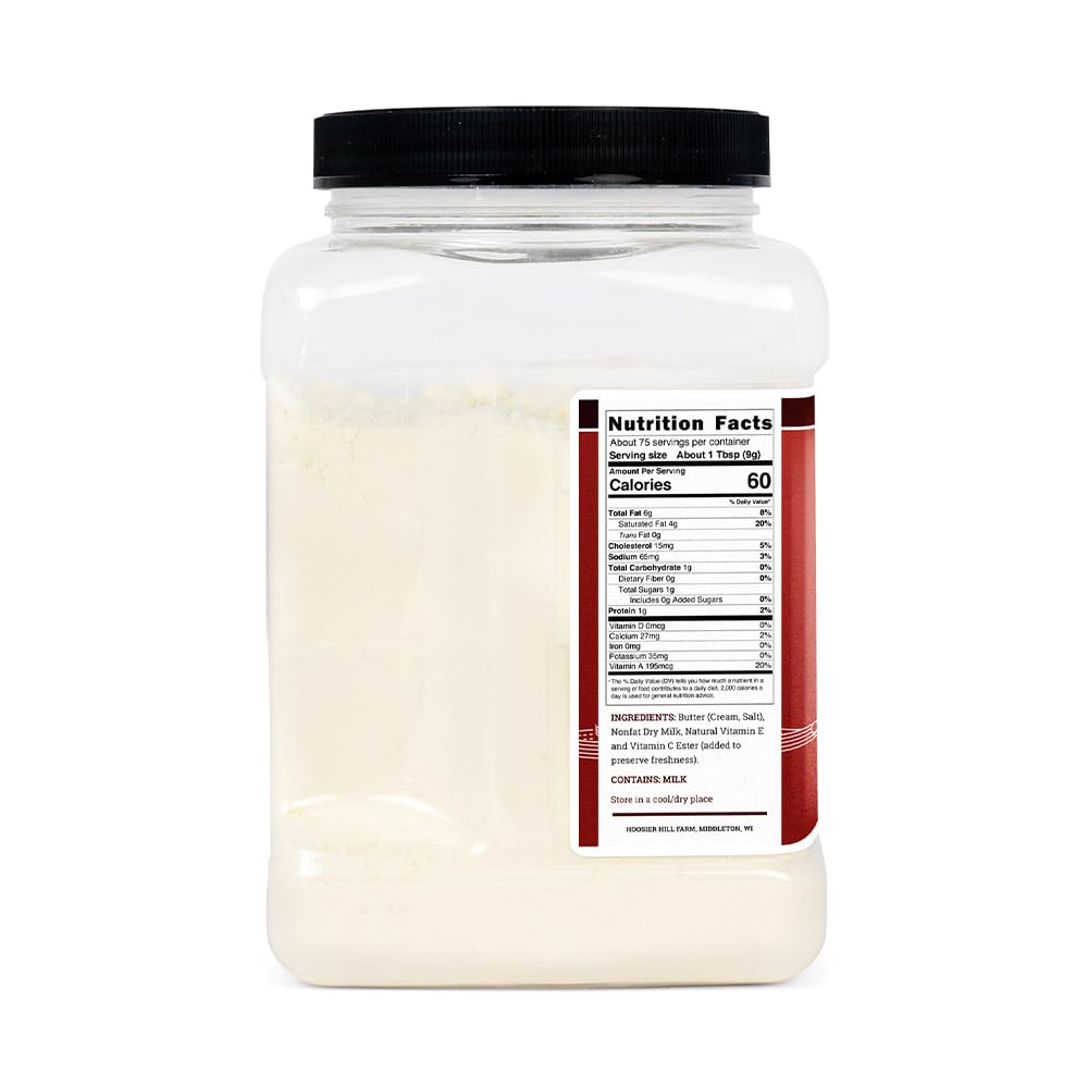 Hoosier Hill Farm Real Butter Powder, 1LB, White, Pack of 1
