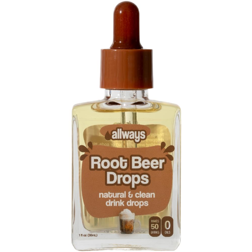 Allways Drops Natural Root Malt Drink Water Flavoring Enhancer | Sugar-Free  Zero Calories  Monk Fruit Sweetened | Sustainable Glass Bottle | Kids & 18+ Uses | 50 Servings
