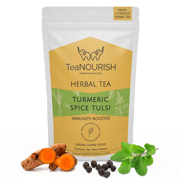 Teanourish Turmeric Spice Tulsi Herbal Tea | Immunity Booster | Loose Blend Of Indian Superfoods, Rich In Antioxidants | 100% Na