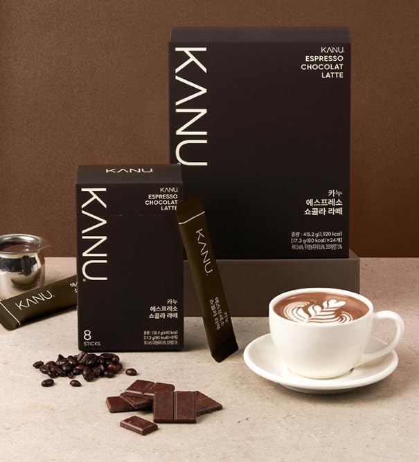 Alliving Kanu Maxim Latte Instant Coffee - Chocolat, 17.3g x 8T, 1 Count (Pack of 1)