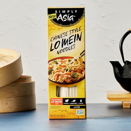Simply Asia Lo Mein Noodles, Chinese Style, No MSG, For Cold Noodle Soups, Vegetable Lo Mei, Chicken Lo Mein & Stir-Fries, 14 oz