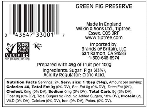 Tiptree Green Fig Preserve, 12 Ounce Jars (Pack Of 6)