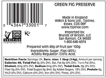Tiptree Green Fig Preserve, 12 Ounce Jars (Pack Of 6)