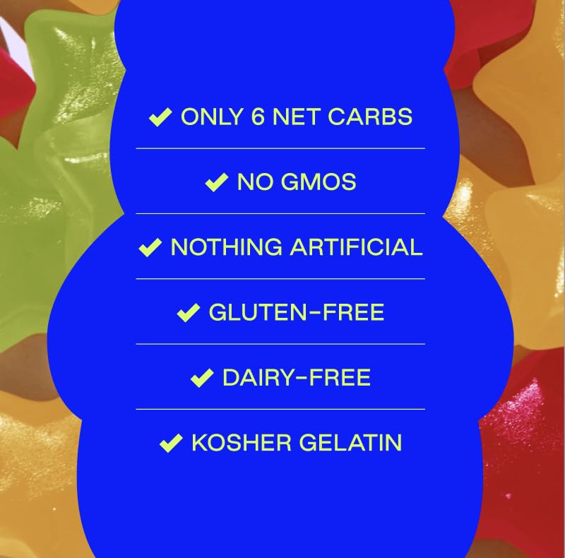 BEHAVE Low Sugar, Low Carb Gummy Candy | Healthy, High in Fiber, Keto & Diabetic Friendly Snack | Non-GMO, Gluten-Free, Dairy-Fr