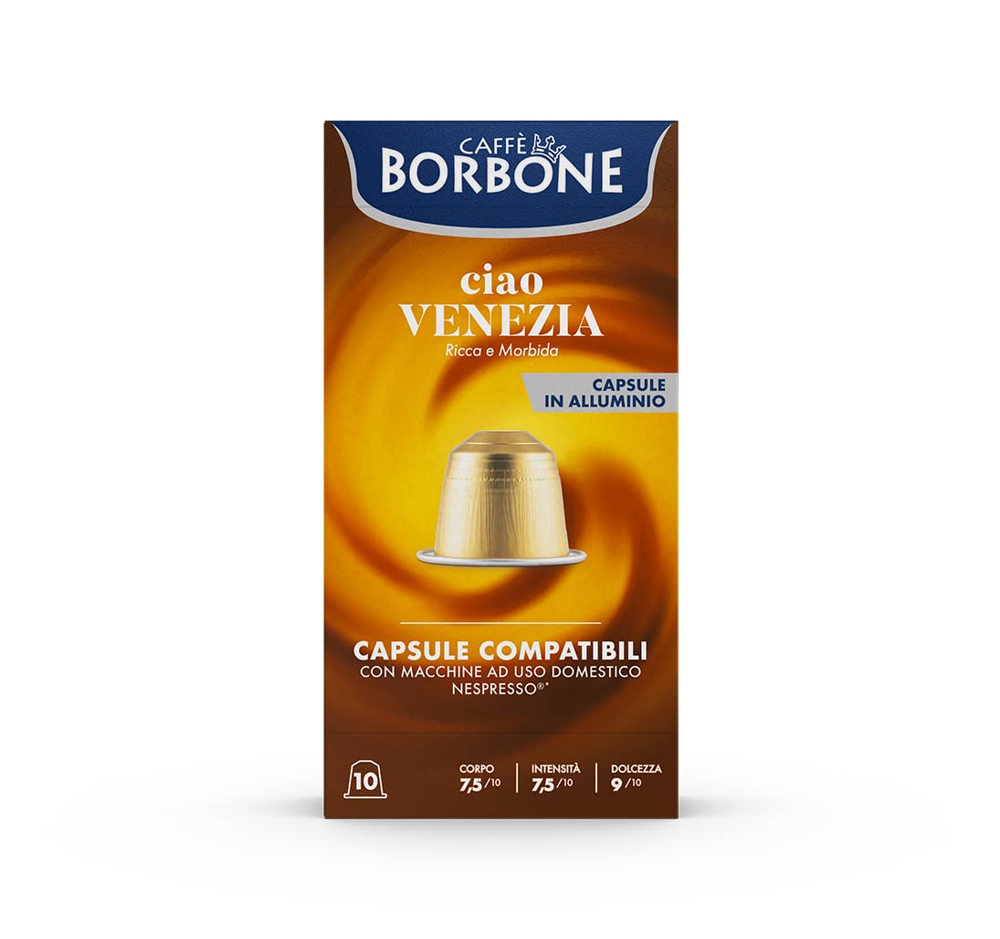 Caffè Borbone Ciao Venezia Aluminum Capsules Compatible With Nespresso Original Machines, Medium Roast, 100 Count
