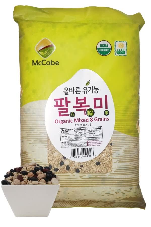McCabe Organic 8 Mixed Grain Rice Mix | USDA & CCOF Certified | 12 lbs (Pack of 2) | Rich in Fiber & Minerals