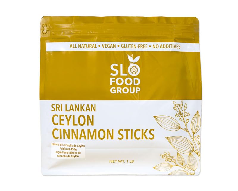 Slofoodgroup Ceylon Cinnamon Sticks - Pure Ceylon Quills - 1 lb - Brown - 5 Inch Cut - Spice from Sri Lanka - True Cinnamon