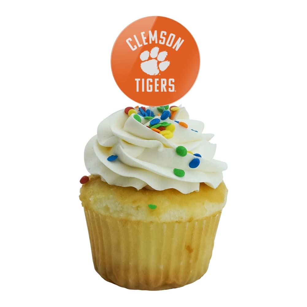 Clemson University Tigers Logo Cupcake Picks Toppers Decoration Set Of 6