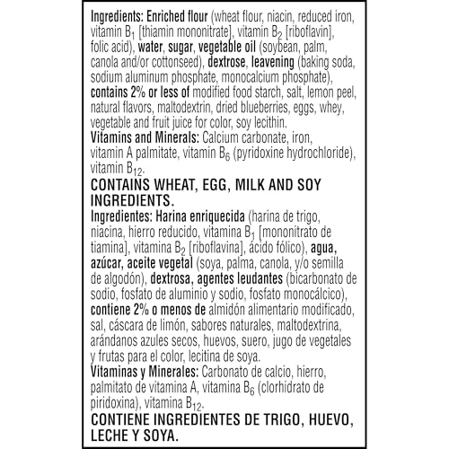 Eggo Thick and Fluffy Frozen Waffles, Frozen Breakfast, Breakfast Food, Blueberry, 11.6oz Box (6 Waffles)