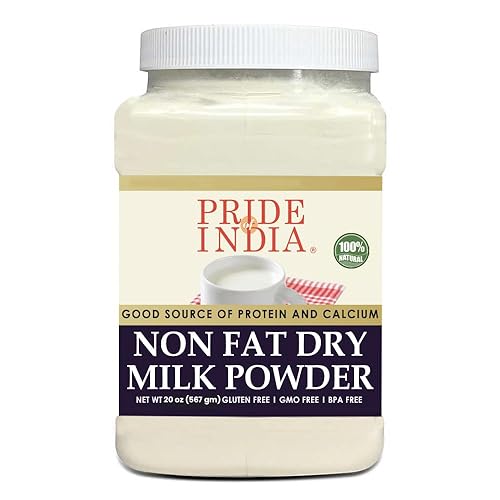 Pride Of India - Nonfat Dry Milk Powder - Protein & Calcium Rich - 1.25 Lbs (20Oz) Jar