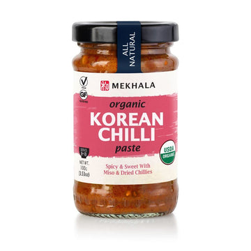 Mekhala Organic Korean Chili Cooking Paste, Condiment, Stir Fry. Vegan. Gluten-Free. Versatile. Hot (3.53Oz)