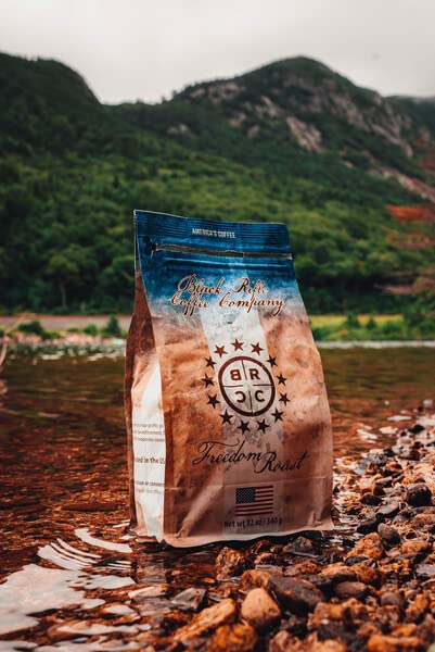 Black   Coffee Freedom Roast Ground Coffee, Medium Roast, 12 Ounce Bag, Tasting Notes of Chocolate and Vanilla