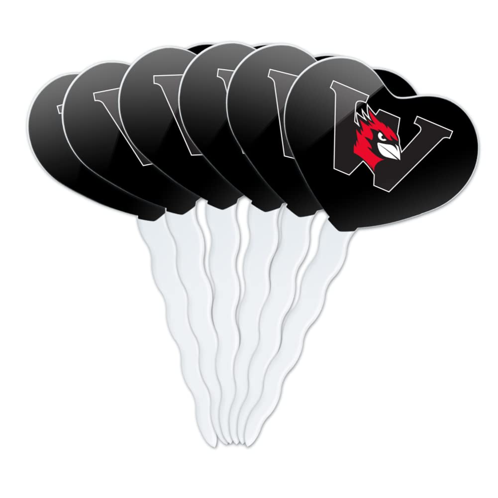 GRAPHICS & MORE Heart Love Cupcake Picks Set of 6, Acrylic, Wesleyan University