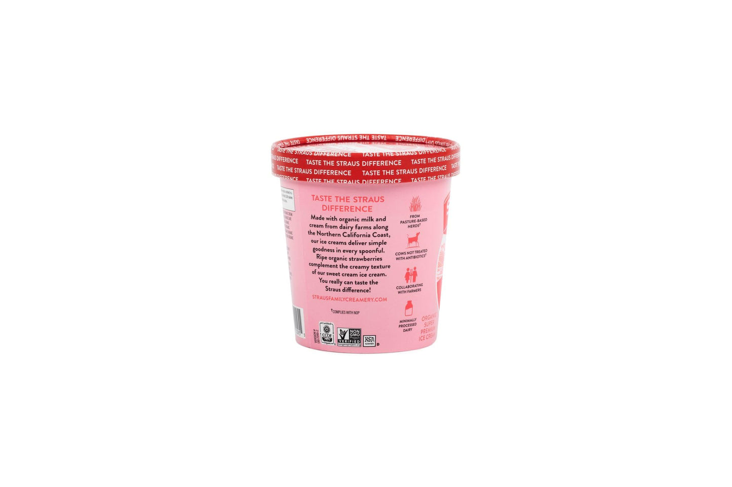 Straus Family Creamery Organic Strawberry Ice Cream, 16oz
