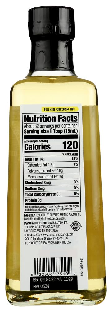 Spectrum Naturals Refined Walnut Oil - Case Of 12 - 16 Fl Oz(D0102H5K042)