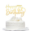 Happy 75th Birthday Cake Topper - Mirrored Gold Acrylic, Durable Party Cake Decoration