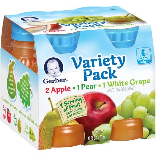 Gerber Juice Fruit 2 Apple, 1 Pear, 1 White Grape Juices From Concentrate Variety 16 Fl Oz (Pack Of 8)