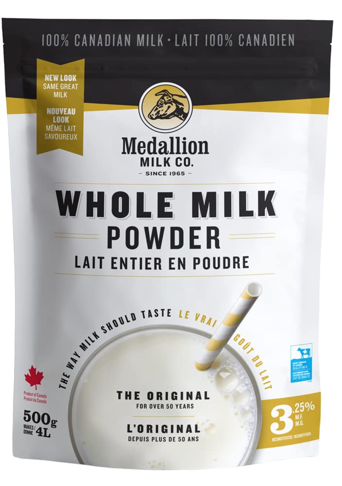 Medallion Brand Whole Milk Powder - 500g Dried Milk from Canada, Free of Antibiotics, Model 62553432504