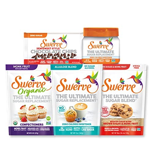 Swerve Organic Monk Fruit All-Purpose Granular Sugar Replacement Sweetener, 8 Ounce Bag