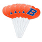 GRAPHICS & MORE Cupcake Picks Set of 6, Acrylic, Boise State University Heart Logo, Model CUPT.HRT.ACR.6PK.CLCBSU500B