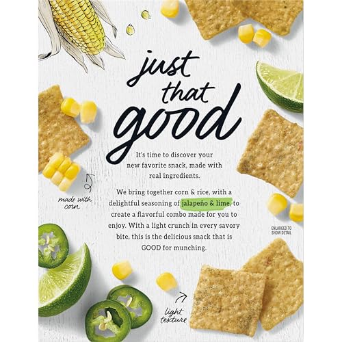 Good Thins Jalapeo & Lime Corn & Rice Snacks Gluten Free Crackers, Bulk Snack Crackers, 6 - 3.5 oz Boxes