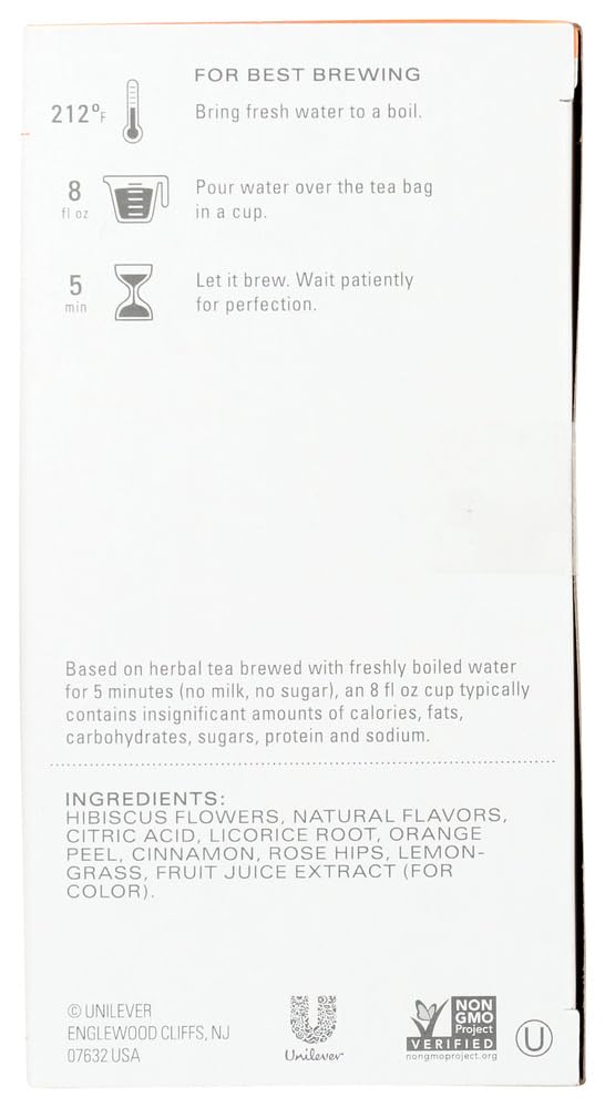 Tazo Passion Herbal Infusion Tea, Caffeine Free, 20-Count Tea Bags (Pack Of 6)