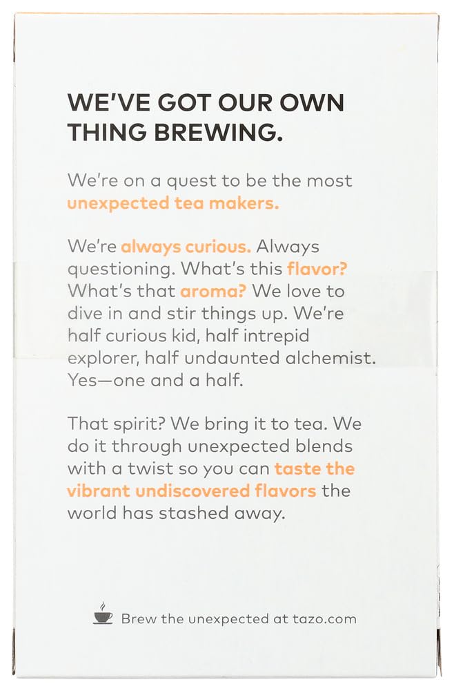 Tazo Passion Herbal Infusion Tea, Caffeine Free, 20-Count Tea Bags (Pack Of 6)