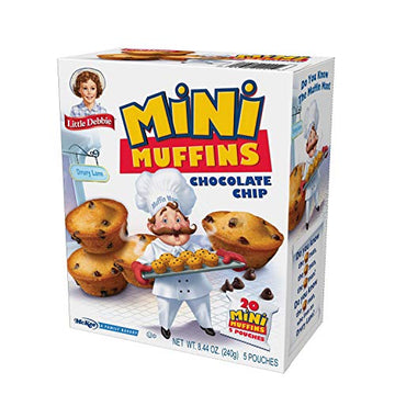 Little Debbie Chocolate Chip Mini Muffins, 20 Mini Muffins in 5 Pouches