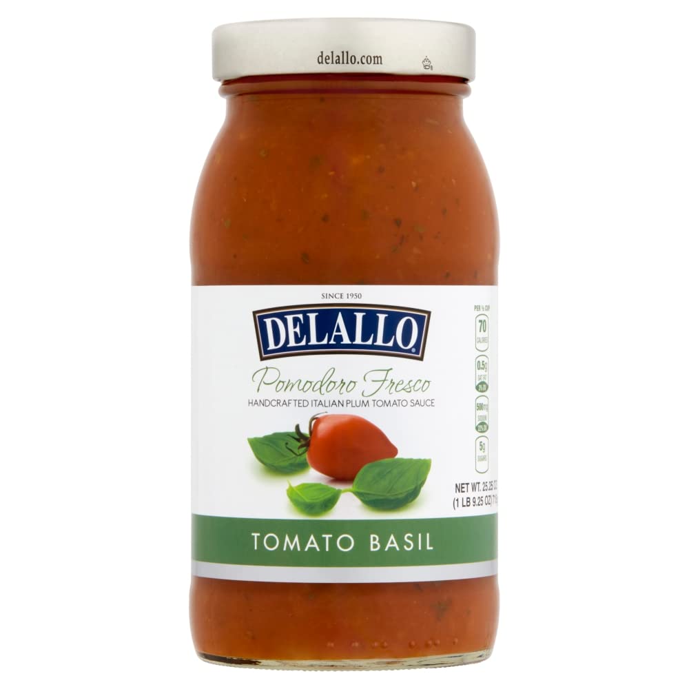 DeLallo Pomodoro Fresco Tomato Basil Sauce, 25.25oz, 12-Pack