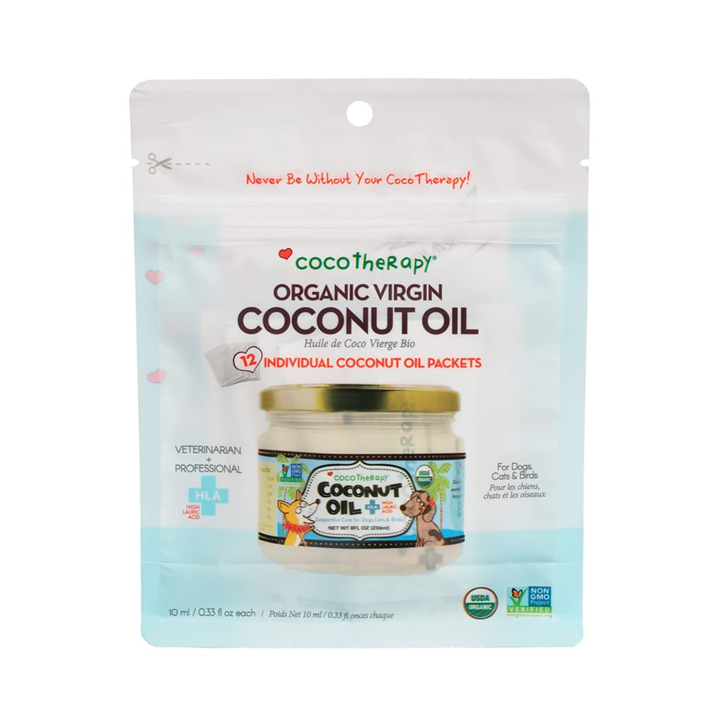Cocotherapy Organic Virgin Coconut Oil Portable Packets For Pets, 12 X 10 Ml Packets