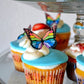Sugar Robot Inc. Edible Butterflies Cake Toppers, Wafer, 1.5-1.75 inches, Rainbow Monarch