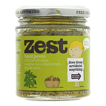 Zest Foods Basil Pesto Suitable For Vegetarians 165g (Pack of 3)