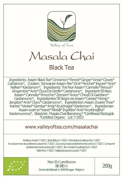 Masala Chai Organic Black Tea - Indian Black Tea Blended With Spices - Loose Leaf Englisch Style Breakfast Tea Chai Tea Loose Le